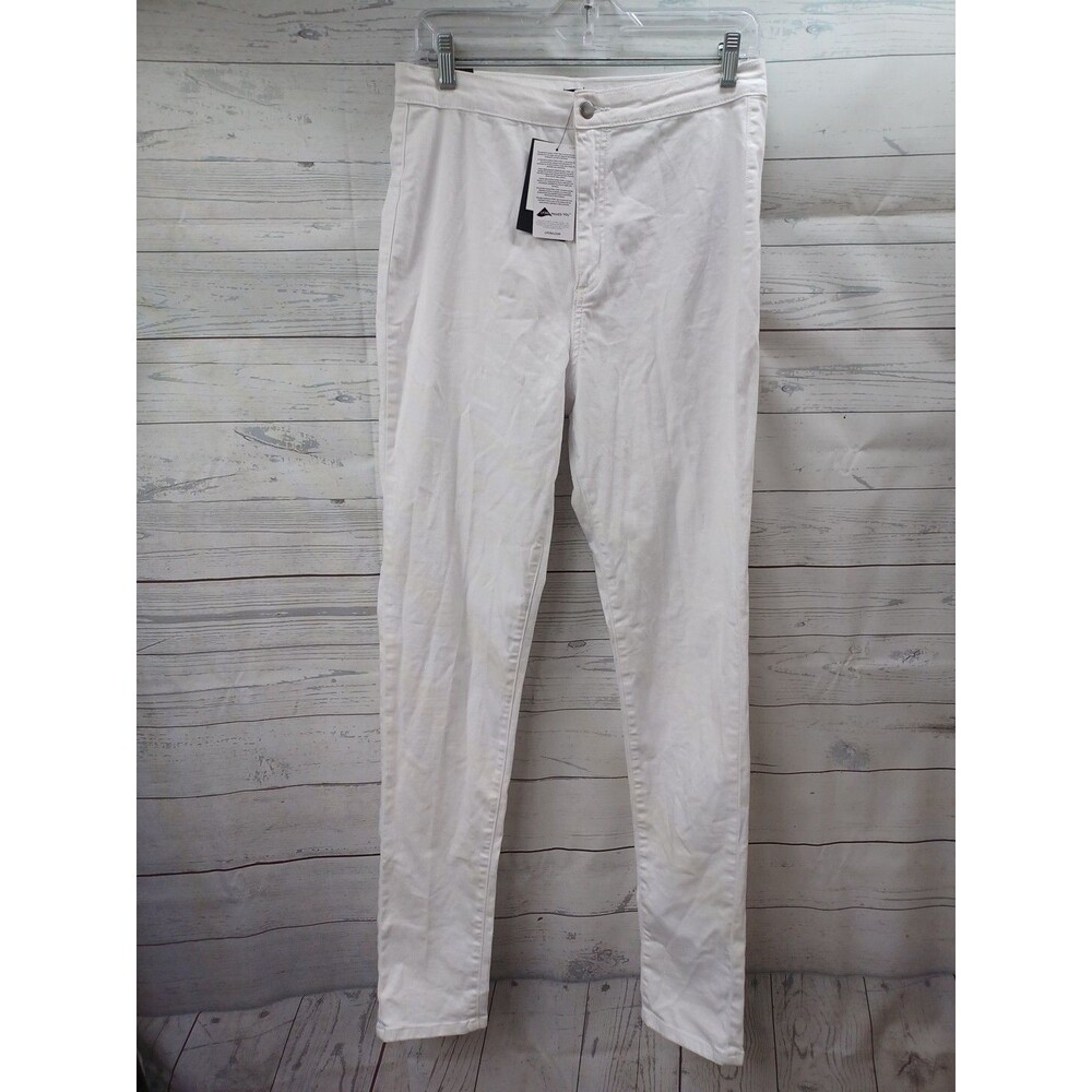 Fashion Nova Women Jeans Size 15 White Solid Stretch Skinny Sz 30x31.5